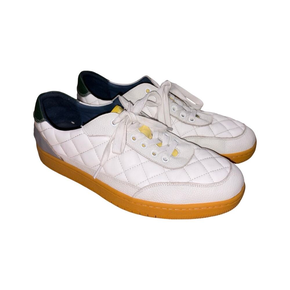 Marc Nolan Varro White Quilted Leather Sneakers    Size: 11 - Picture 2 of 8